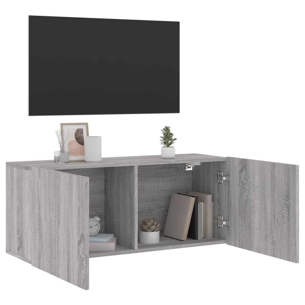 Tv-Meubel Wandgemonteerd 100X30X41 Cm Eikenkleurig