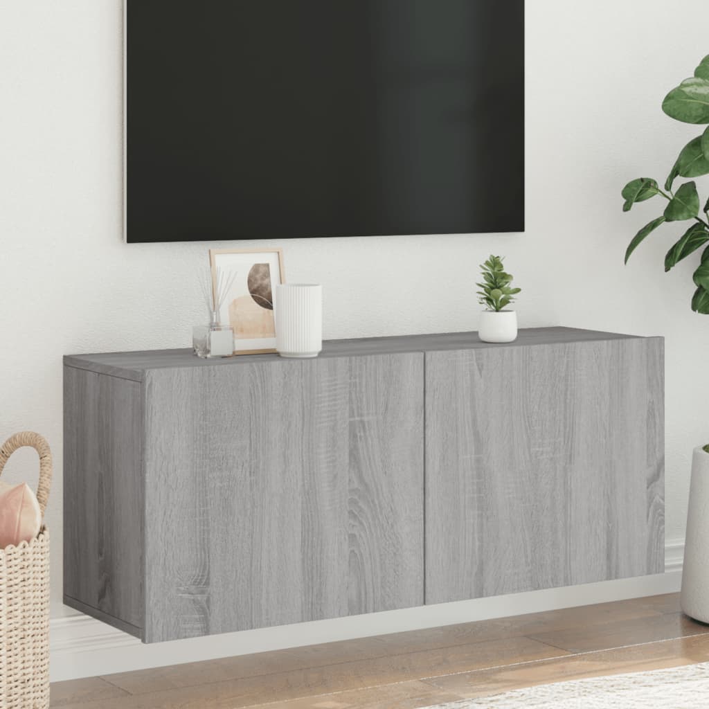 Tv-Meubel Wandgemonteerd 100X30X41 Cm Eikenkleurig