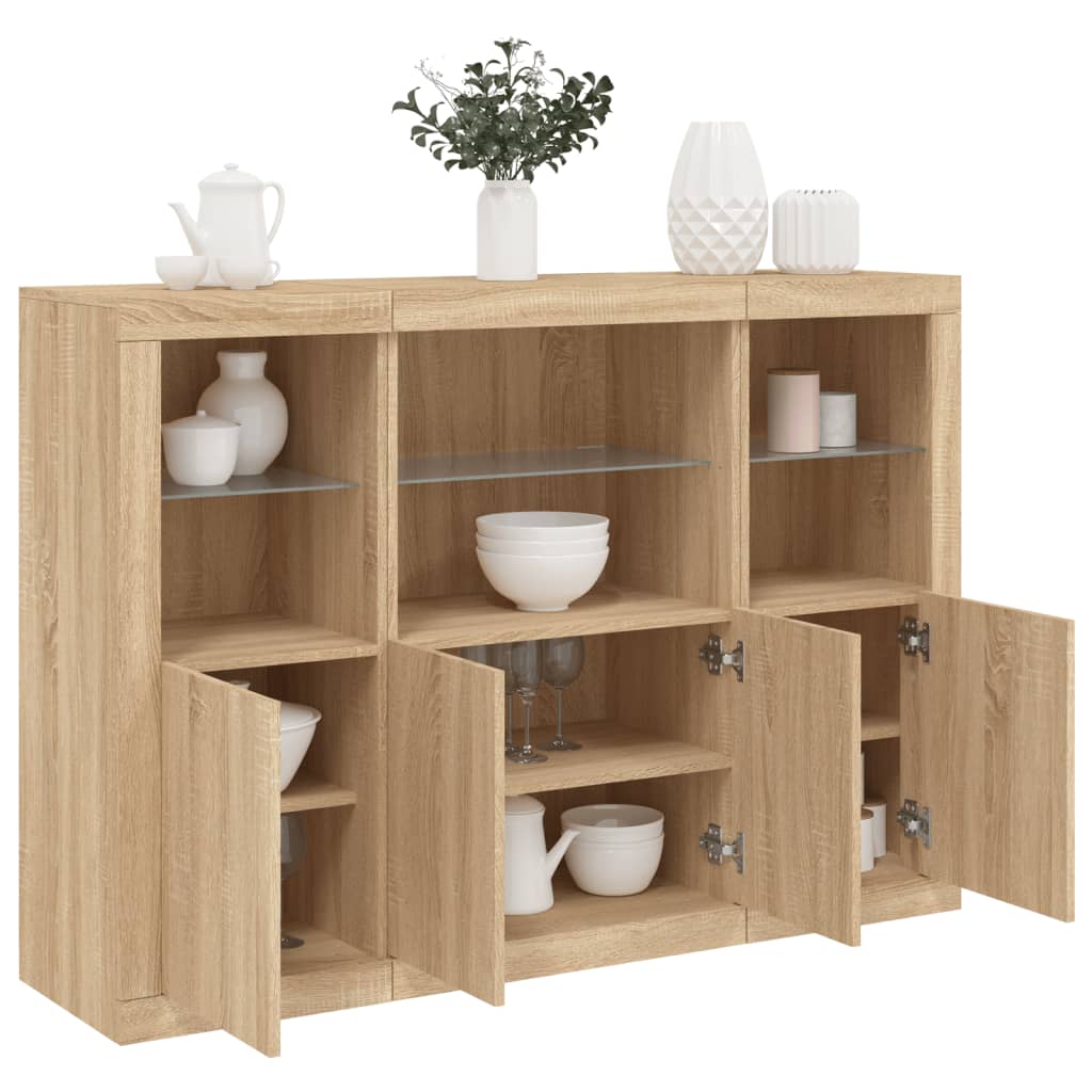 Dressoirs Met Led-Verlichting Bewerkt Hout