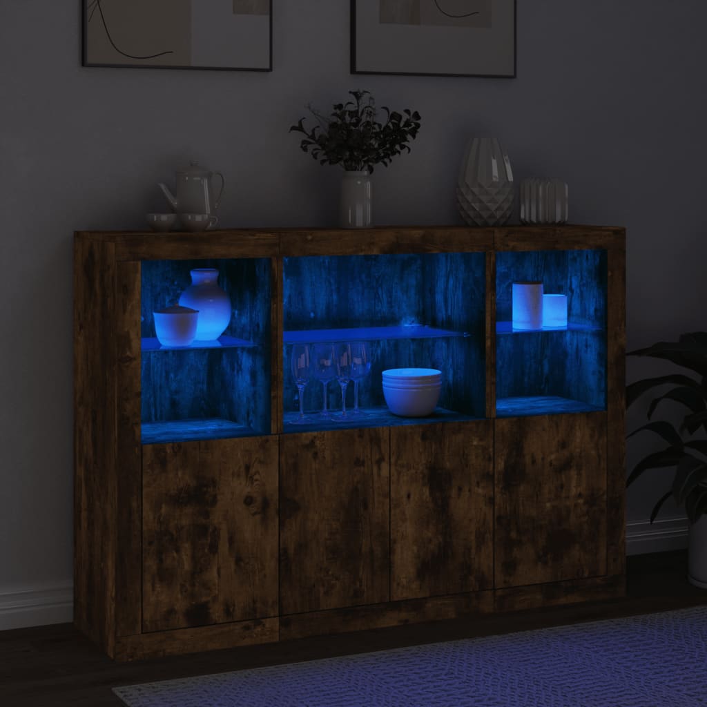 Dressoirs Met Led-Verlichting Bewerkt Hout