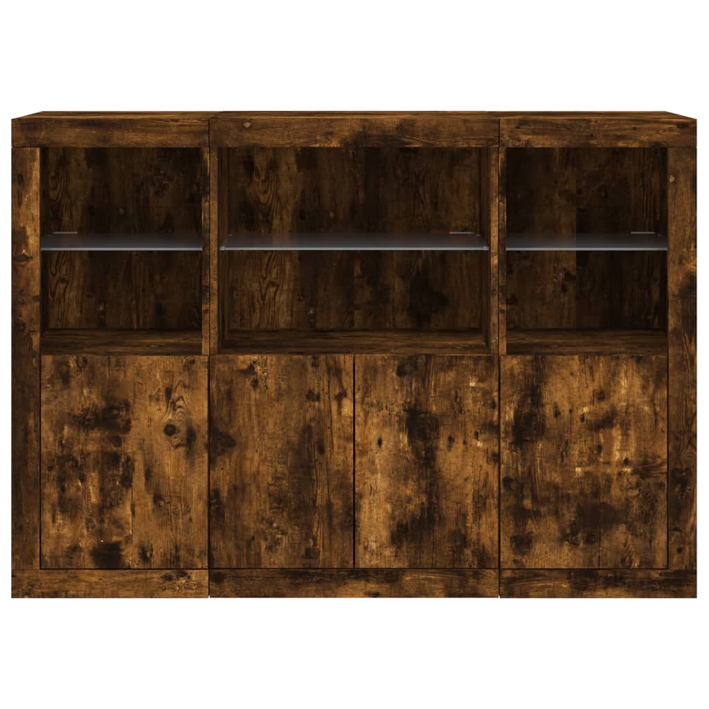 Dressoirs Met Led-Verlichting Bewerkt Hout