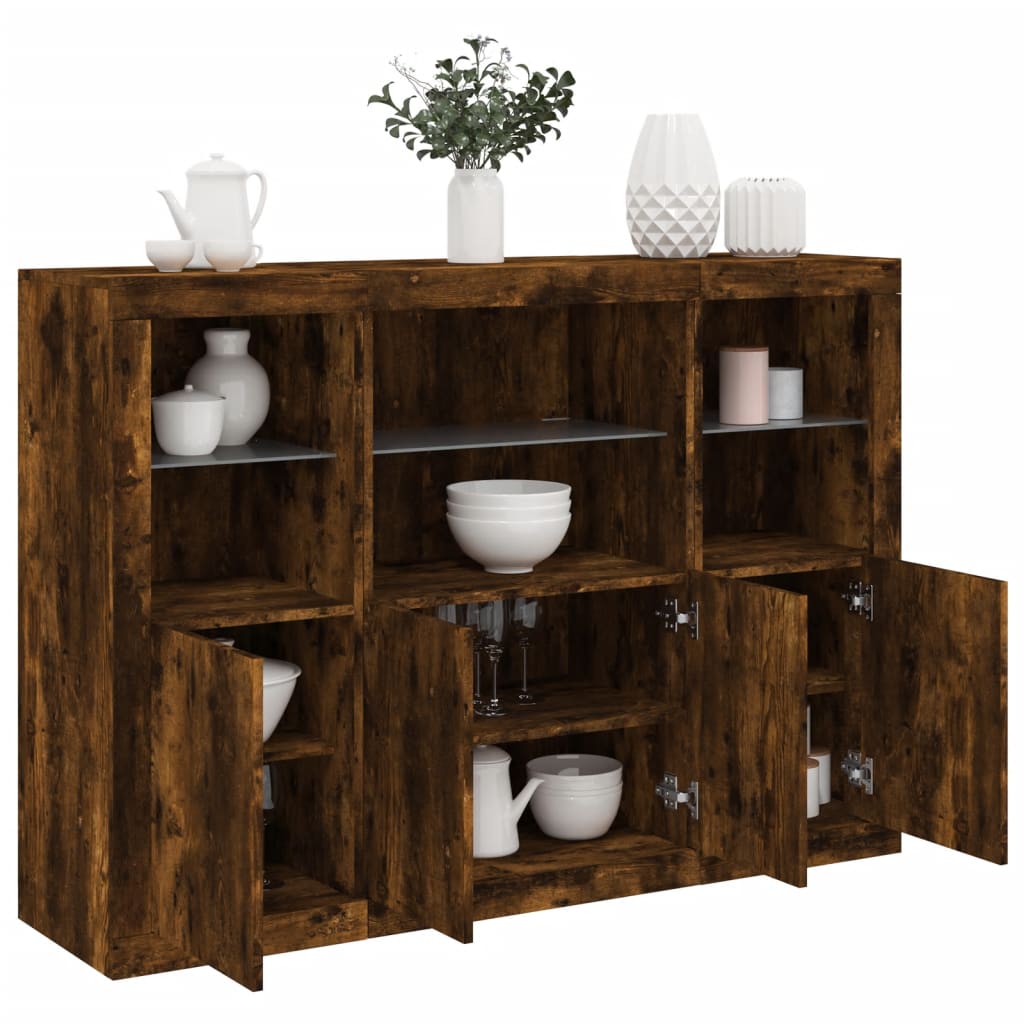 Dressoirs Met Led-Verlichting Bewerkt Hout