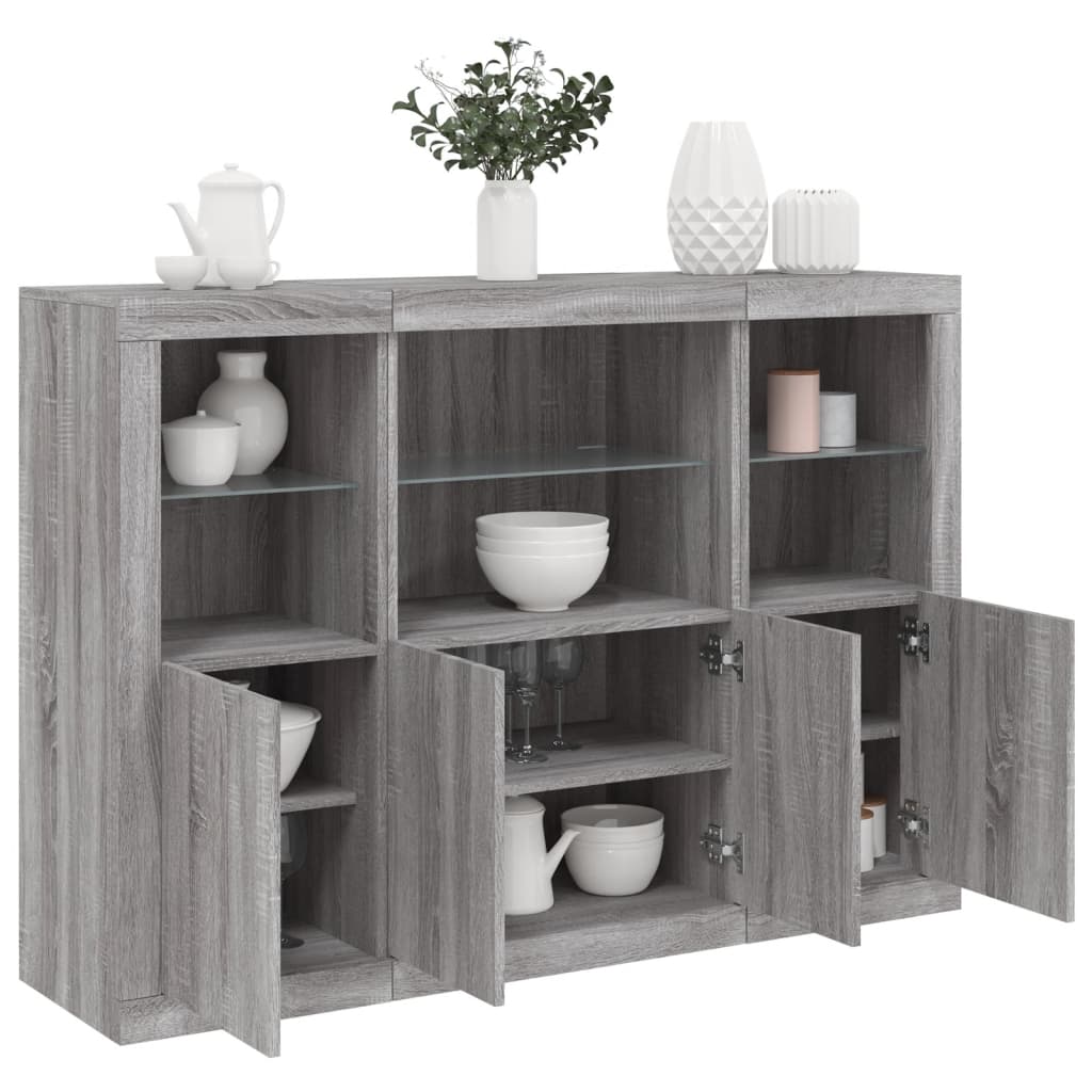 Dressoirs Met Led-Verlichting Bewerkt Hout
