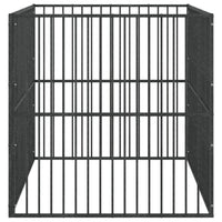 Hondenkennel 4 Panelen Gepoedercoat Staal Zwart