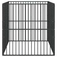 Hondenkennel 4 Panelen Gepoedercoat Staal Zwart
