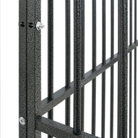 Hondenkennel 4 Panelen Gepoedercoat Staal Zwart