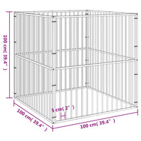 Hondenkennel 4 Panelen Gepoedercoat Staal Zwart