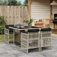 5-Delige Tuinset Met Kussens Poly Rattan