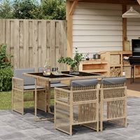 5-Delige Tuinset Met Kussens Poly Rattan