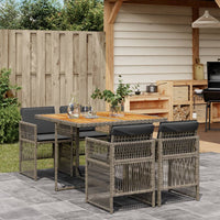 5-Delige Tuinset Met Kussens Poly Rattan