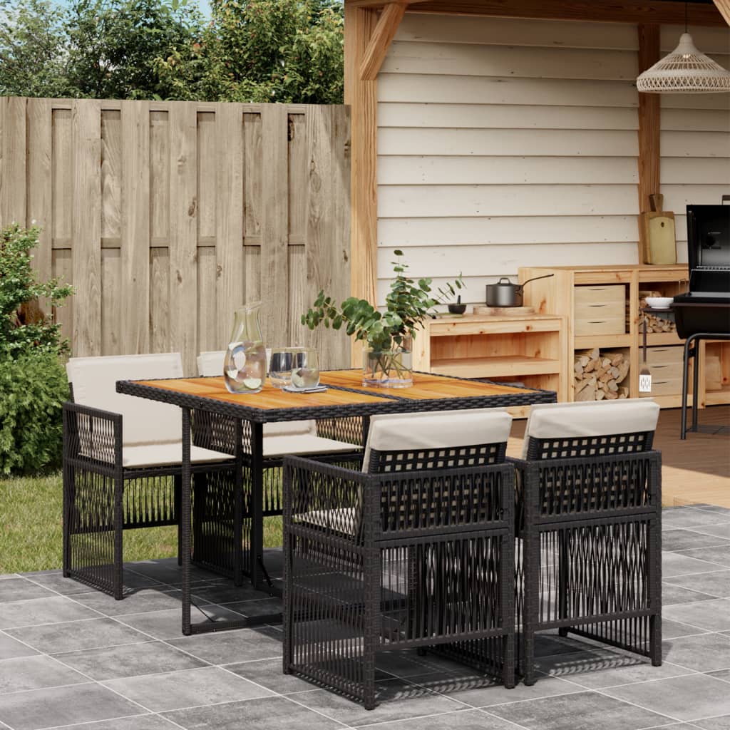 5-Delige Tuinset Met Kussens Poly Rattan