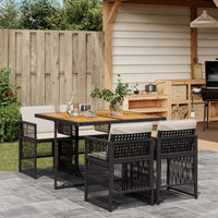 5-Delige Tuinset Met Kussens Poly Rattan