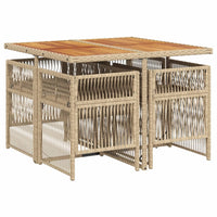 5-Delige Tuinset Met Kussens Poly Rattan