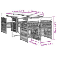 5-Delige Tuinset Met Kussens Poly Rattan