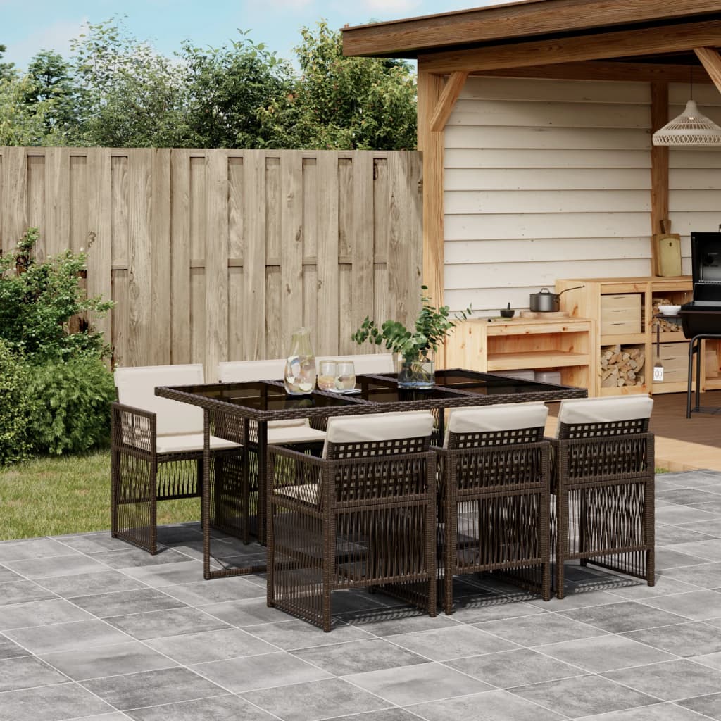 5-Delige Tuinset Met Kussens Poly Rattan