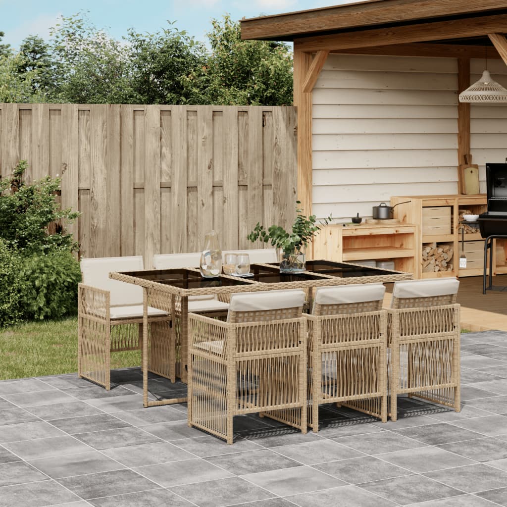 5-Delige Tuinset Met Kussens Poly Rattan