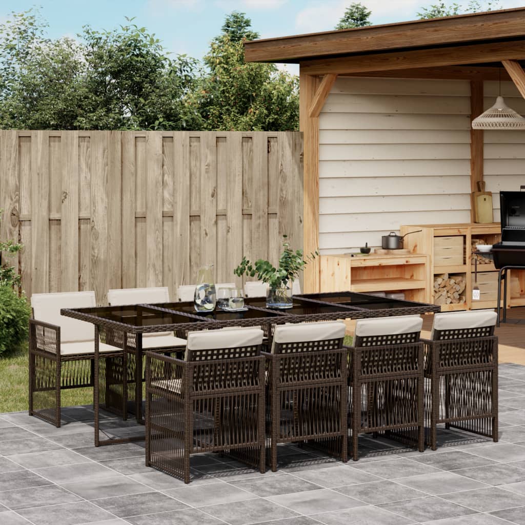 5-Delige Tuinset Met Kussens Poly Rattan