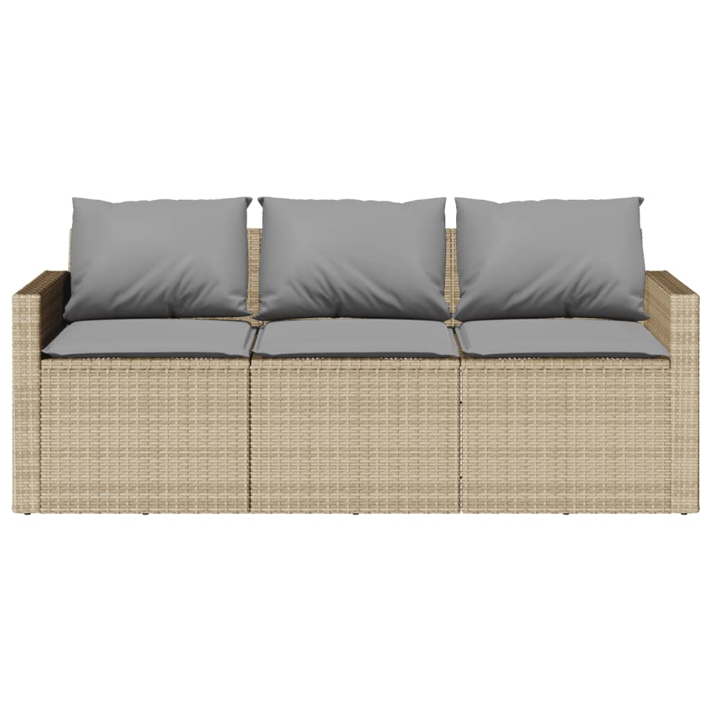 2-Delige Tuinset Met Kussens Poly Rattan
