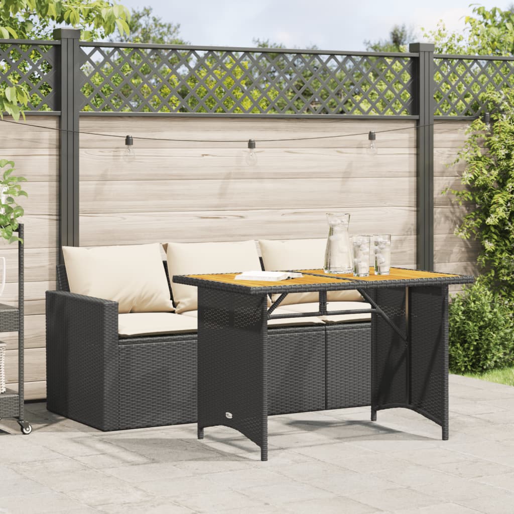 2-Delige Tuinset Met Kussens Poly Rattan