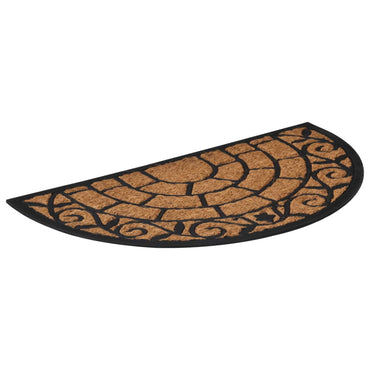 Deurmat Halfrond 45X75 Cm Rubber En Kokosvezel
