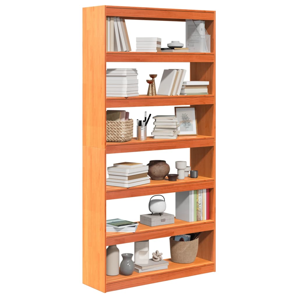 Boekenkast / Kamerscherm 100X30X199,5 Cm Massief Grenenhout Bruin