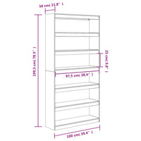 Boekenkast / Kamerscherm 100X30X199,5 Cm Massief Grenenhout Bruin
