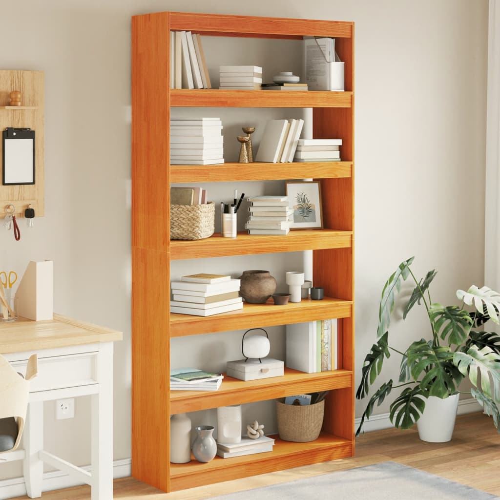 Boekenkast / Kamerscherm 100X30X199,5 Cm Massief Grenenhout Bruin