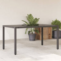Tuintafel Met Acaciahouten Blad Poly Rattan Zwart