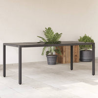 Tuintafel Met Acaciahouten Blad Poly Rattan Zwart