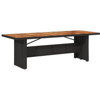 Tuintafel Met Acaciahouten Blad Poly Rattan Zwart