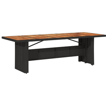 Tuintafel Met Acaciahouten Blad Poly Rattan Zwart