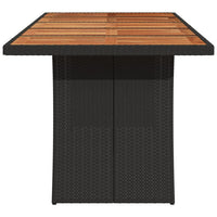 Tuintafel Met Acaciahouten Blad Poly Rattan Zwart
