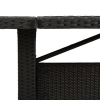 Tuintafel Met Acaciahouten Blad Poly Rattan Zwart