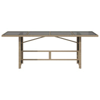 Tuintafel Met Glazen Blad 190X80X75 Cm Poly Rattan
