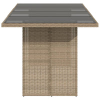 Tuintafel Met Glazen Blad 190X80X75 Cm Poly Rattan