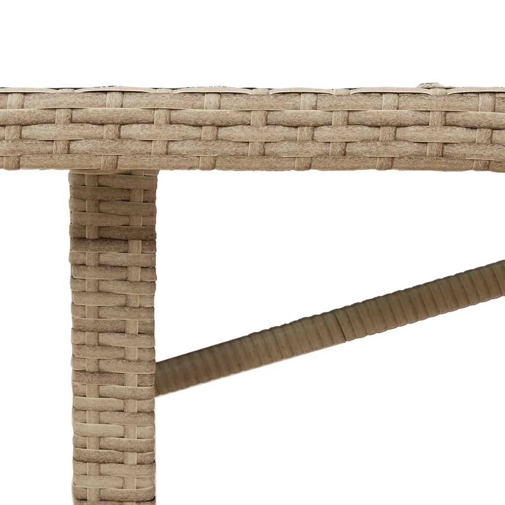 Tuintafel Met Glazen Blad 190X80X75 Cm Poly Rattan