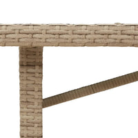Tuintafel Met Glazen Blad 190X80X75 Cm Poly Rattan
