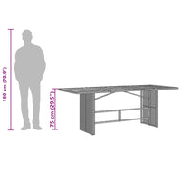 Tuintafel Met Glazen Blad 190X80X75 Cm Poly Rattan