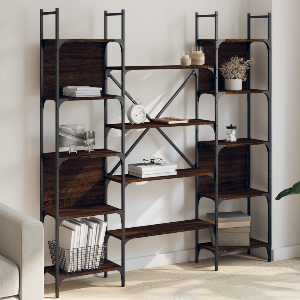 Boekenkast 5-Laags 60,5X24X166,5 Cm Bewerkt Hout