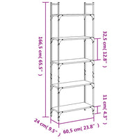 Boekenkast 5-Laags 60,5X24X166,5 Cm Bewerkt Hout