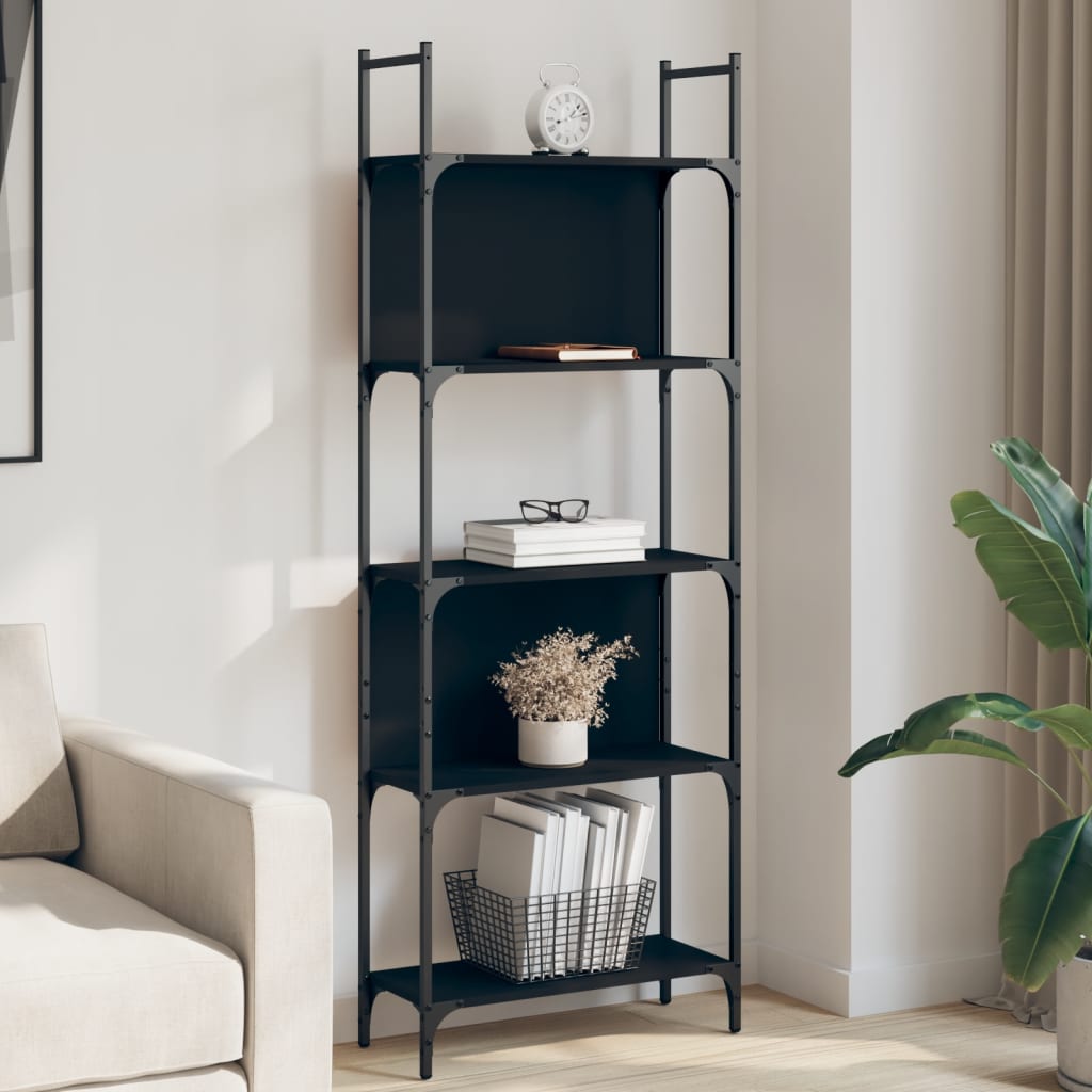 Boekenkast 5-Laags 60,5X24X166,5 Cm Bewerkt Hout