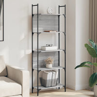 Boekenkast 5-Laags 60,5X24X166,5 Cm Bewerkt Hout