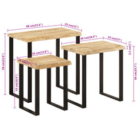 Tafeltjesset 3 St Met Natuurlijke Rand