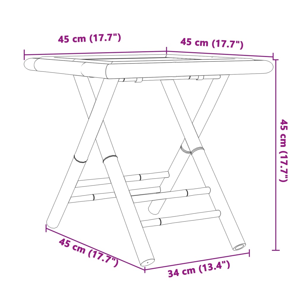 Tuintafel Inklapbaar Bamboe