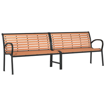 Tuinbank 231 Cm Hout En Gepoedercoat Staal Bruin Blauw