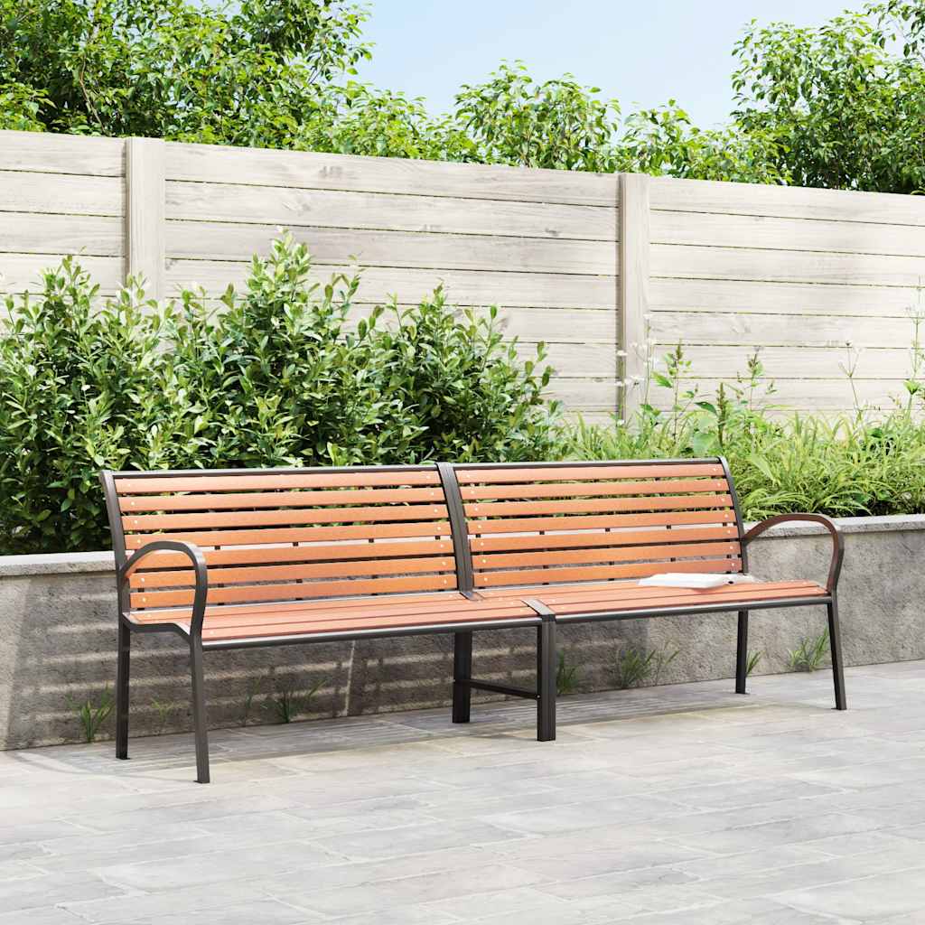 Tuinbank 231 Cm Hout En Gepoedercoat Staal Bruin Blauw