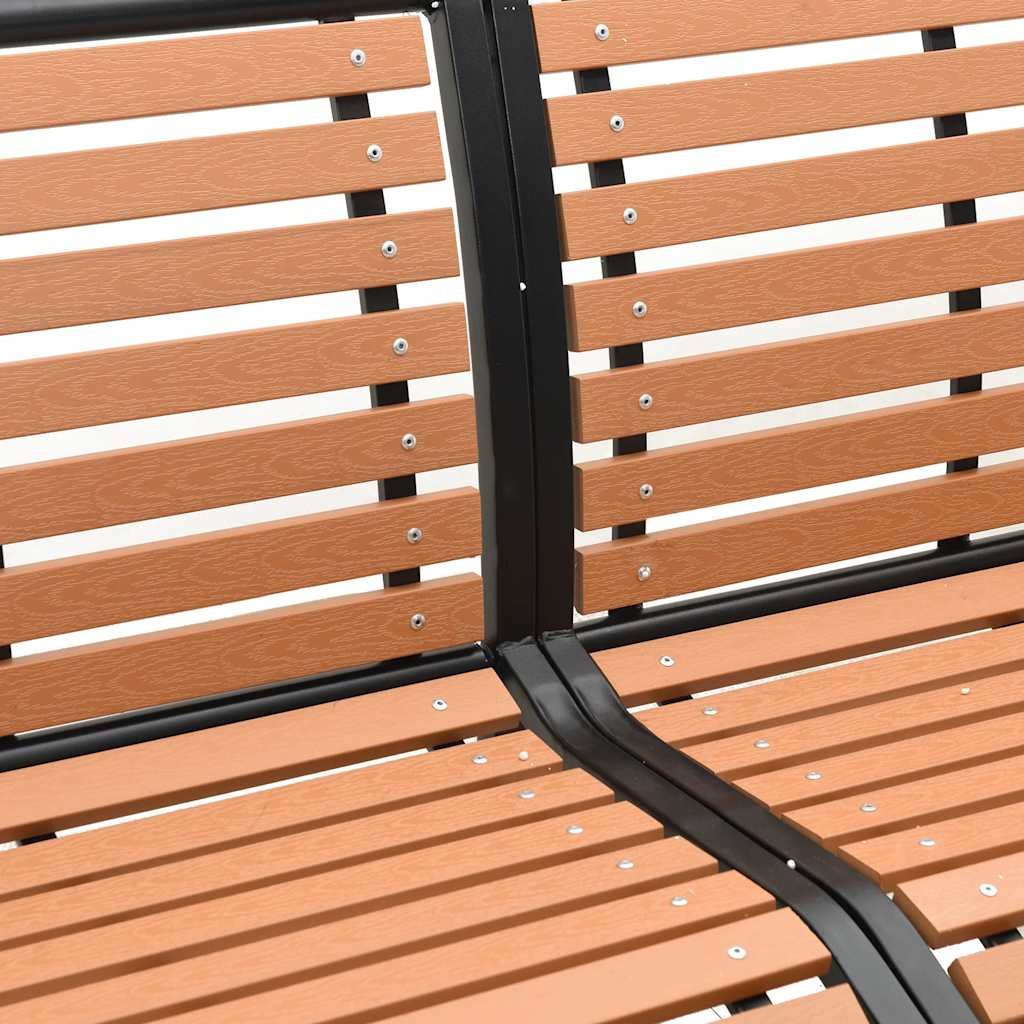 Tuinbank 231 Cm Hout En Gepoedercoat Staal Bruin Blauw