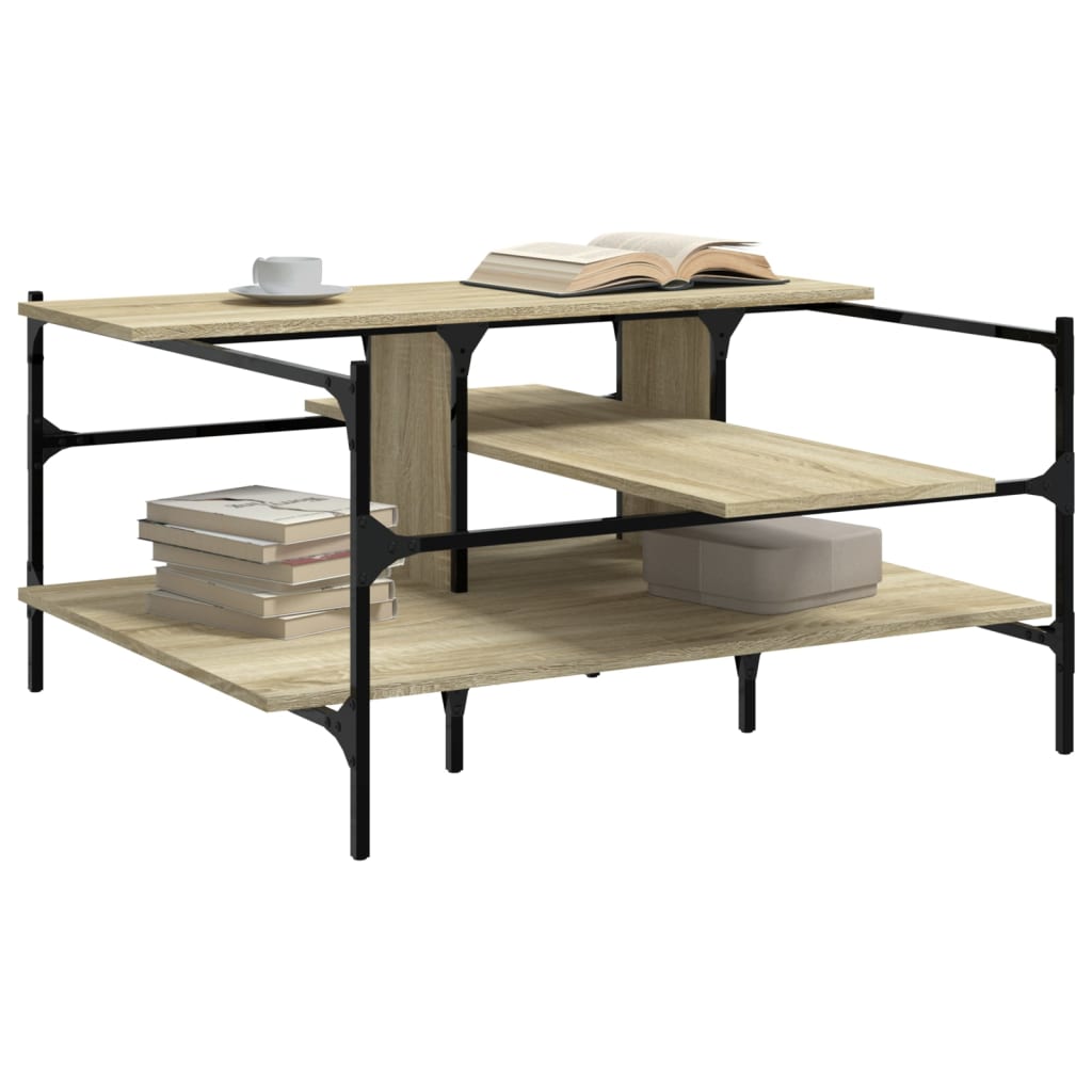 Salontafel 100X100X48,5 Cm Bewerkt Hout Kleurig