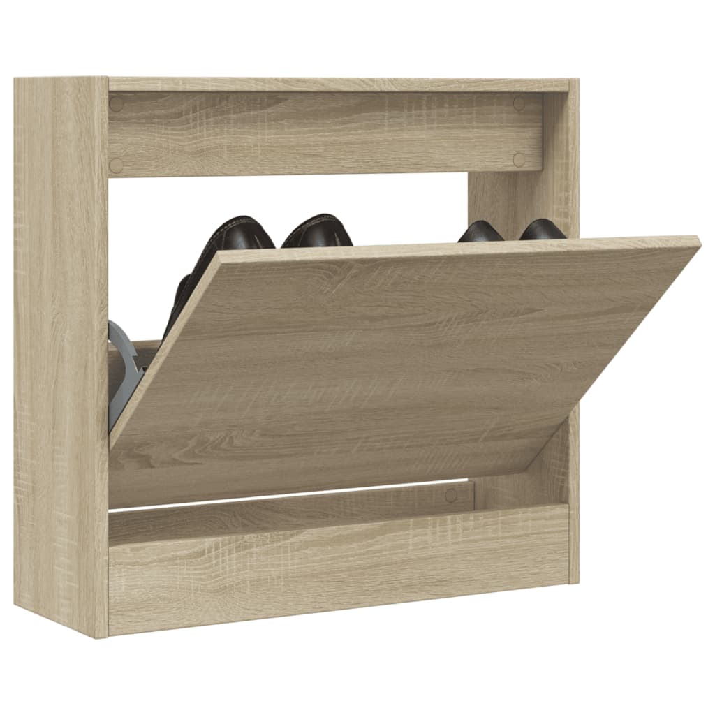 Schoenenkast Met 4 Klaplades 80X21X163,5 Cm Kleurig Sonoma Eiken