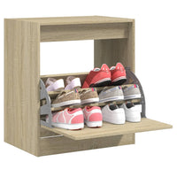 Schoenenkast Met 4 Klaplades 80X21X163,5 Cm Kleurig Sonoma Eiken